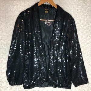 At Once 100% Silk Sequence Women's‎ Jacket Size Medium